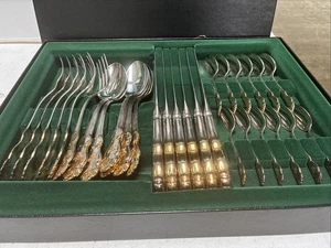 Vintage Antik Russisch Polnisch Hefra 24 Stk. Verziertes Versilbertes & Goldservice - Bild 1 von 14