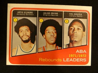 1972-73 Topps # 263 ABA Rebounds Leaders (Julius Erving RC ) VG/EX - Image 1 of 4