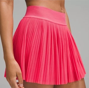 Lululemon Hot Pink Mesh Plissee Mini Tennisrock integrierte Shorts 12 - Bild 1 von 9