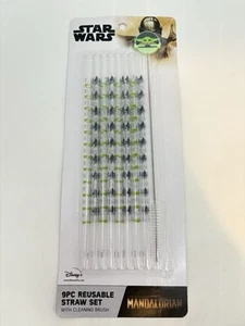 Lot de 9 brosses à paille réutilisables Disney Star Wars The Mandalorian BABY YODA - Photo 1/7