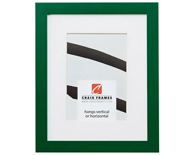 Craig Frames Confeti, 0.875" Marco de fotos de madera maciza verde con una sola alfombrilla Foto 1 de 4