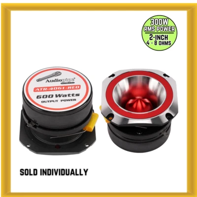 Audiopipe 2” 300W RMS Aluminum Titanium Super Bullet Car Tweeter in Candy Red - Image 1 of 4