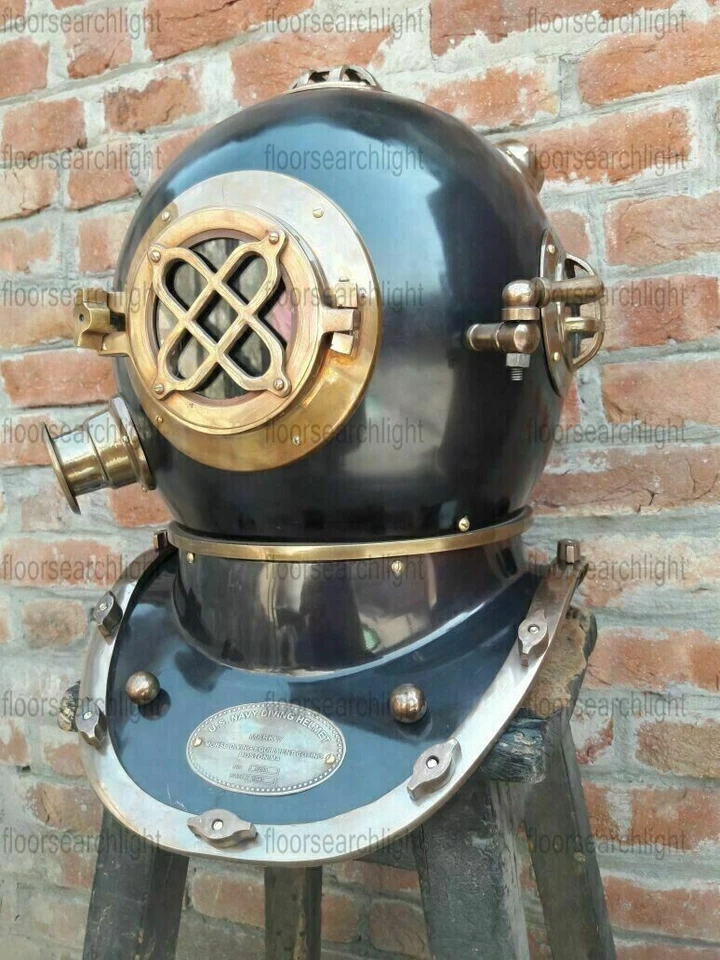 Casco de buceo estilo náutico antiguo de la Marina de los Estados Unidos tamaño completo Mark IV Deep Sea Foto 1 de 4