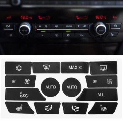 Replacement Climate Control Switch Button Stickers For BMW 5 Series 2009-2015 - Image 1 of 4