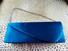 Blue Clutchbag with gold chain Wedding/Evening/Party pre owned