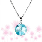  M Women's Moon Pendant Cubic Round Glass Necklace Clear Ornaments