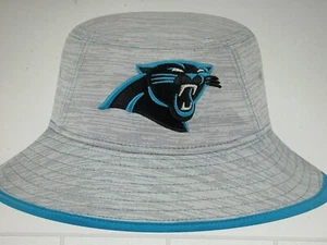 Carolina Panthers NFL Men's New Era Game Adjustable Grey Bucket Hat - NWT - Picture 1 of 8