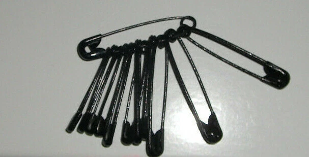 Sicherheitsnadeln 12 Stück 3 Größen Set Schwarz 25/30/35 mm - Bild 1 von 1