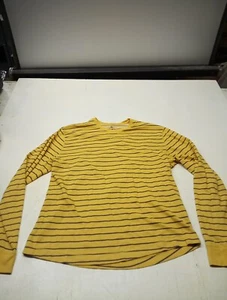 Old Navy T-Shirt Men's XL Long Sleeve Raglan Striped Yellow Navy - Picture 1 of 5