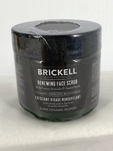 Brickell Men's Renewing Face Scrub Natural Deep Exfoliating 2 oz Sealed Jar New! - Picture 1 of 6