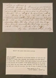 Rare 1850 Declaration of Slaves From Estate Division, Pre Civil War, Framed - Picture 1 of 8