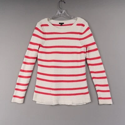 Talbots Sweater Womens S Ivory Red Stripe Pullover Long Sleeve Round Neck - Image 1 of 4