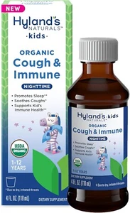 (2) PACK Hyland's Kids Organic Cough & Immune Nighttime 4 oz EX 04/2025 - Picture 1 of 4