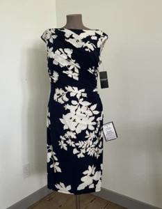 American Living Women's Navy/White Floral Sleeveless Dress Size 10 - Picture 1 of 5