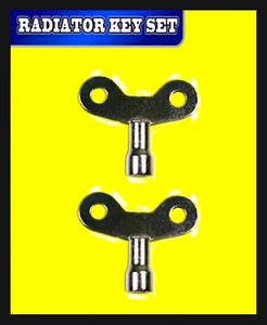 Set of 2 RADIATOR WALL HEATING KEY RING SET BLEED BLEEDING BLEEDER AIR VENT KEY - Picture 1 of 1