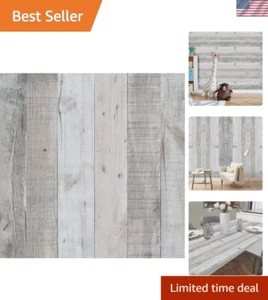 Grey Wood Wallpaper 17.71" x 708" Shiplap Peel and Stick Wallpaper Wood Conta... - Picture 1 of 8