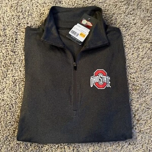 NEW Gray Ohio State Buckeyes 1/4 Zip Lightweight L/S Pullover Women’s Sz Med NWT - Picture 1 of 7
