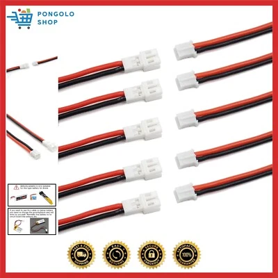 10pcs Upgraded Tiny Whoop JST-PH 2.0 Male and Female Connector Cable for Batt... - Image 1 of 4