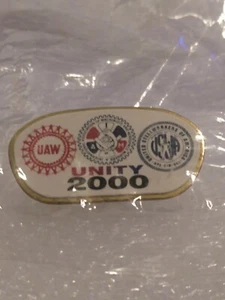 UAW IAM USW Labor Union Unity 2000 Pin Of America Vintage Lapel Hat Pin - Picture 1 of 5