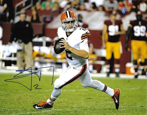Johnny Manziel Cleveland Browns Football NFL signed 8x10 photo proof w/COA Cover