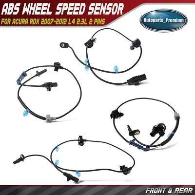 4x Front & Rear ABS Wheel Speed Sensor for Acura RDX 2007-2012 L4 2.3L 2 Pins - Image 1 of 4