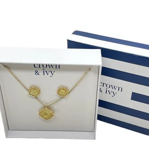 Crown & Ivy Jewelry Set Gold Arabic Lantern Necklace Earrings in Box Gift New - Picture 1 of 12