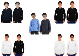 2 Pk Boys T Shirt Full Sleeve Tea Shirt Plain Round Neck For Boys Soft Cotton - Picture 1 of 33