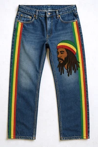 Jeans bordados artesanales Rastafari 401 Rastafari - Imagen 1 de 8