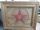Vintage Framed Red Star Lone Star Hidden Cabinet