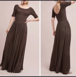 BORDEAUX Maxikleid braun S/P Anthropologie Flügelärmel - Bild 1 von 5