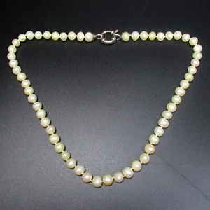 Schöne Halskette Perlenkette Verschluss 925 Sterling Silber Pearl Necklace - Bild 1 von 5