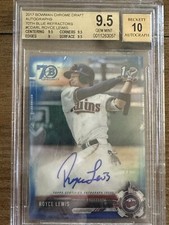 2017 Bowman Chrome 1st Auto Blue Refractor BGS 9.5 W 10 Auto Royce Lewis #’d /70