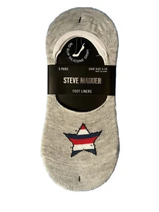 New Steve Madden 6 Pair Womens Size 5-10 Flag Multicolor No Show Socks Liners - Picture 1 of 7