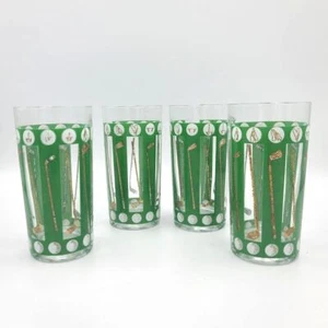 Vintage Georges Briard Golf Motiv Longdrinkgläser 4er Set #2 - Bild 1 von 7