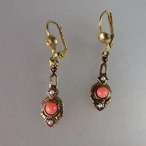 Ohrringe mit Koralle und Lotperlen im Viktorianischen Stil (52313) - Bild 1 von 1
