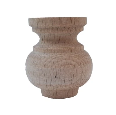 Piede in Legno di Faggio grezzo per Mobili ø 53 x H 60 mm - cod. 50000 - Immagine 1 di 2
