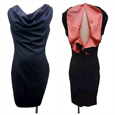 Rachel Roy Old Money Ruffle Keyhole Back Dress Sz LG Luxury Fabrics - Image 1 of 4