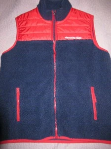 euc Vineyard Vines navy red fleece zip outdoor vest boys 16 free ship USA - Picture 1 of 3