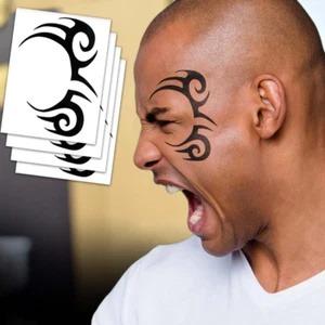 Tribal Face Temporary Tattoos - Pack of 4 - Bachelor Party Prank - Picture 1 of 12