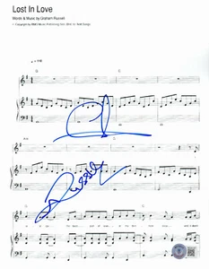 R HITCHCOCK G RUSSELL SIGNED LOST IN LOVE AIR SUPPLY SHEET MUSIC BAS  - Picture 1 of 1