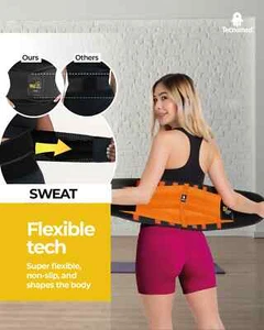 Neoprene Gym Belt Ez Sweat by Tecnomed Cinturilla Size XLarge - Picture 1 of 2