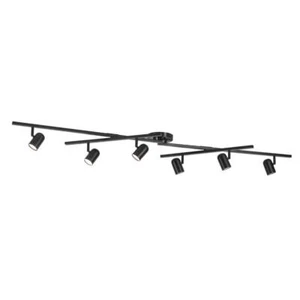 Globe Electric Track Lighting Kits 5.35' 6-Light Matte Black w/Center Swivel Bar - Picture 1 of 5
