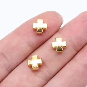 300 Stck. Hellgold Kreuz Lose Abstandhalter Perlen 8X8MM D11720 Zum Selbermachen - Bild 1 von 2