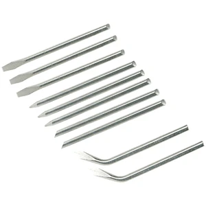 Silverline 40W Lötkolbenspitzen Set Point gebogen Meißel Cut Off 10er Pack 675071 - Bild 1 von 1