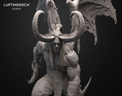 Illidan Stormrage 3D Printed Figure, WoW Collectible Statue, Unpainted - Image 1 of 4