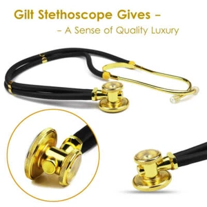 Precision in Auscultation: Dual Head Gilt Cute Stethoscope – A Professional Medi - Picture 1 of 7