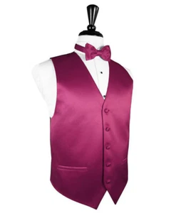 Luxury Satin Tuxedo Vest and Bow Tie in Shades of Pink - Picture 1 of 6