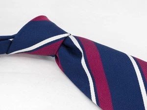 Cravatta Charles Tyrwhitt in seta rossa marina bianca a righe nuova senza etichette da uomo designer - Foto 1 di 5