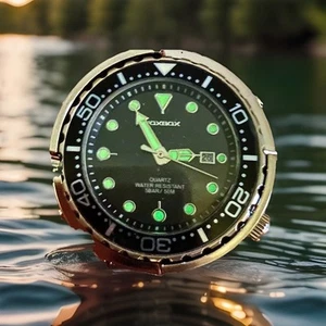 Uhr im Marinemaster Tuna-Stil, wasserdicht, Armband, Edelstahl - Imagen 1 de 6
