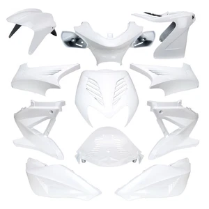 Verkleidung Kit 11 Teile weiß für Yamaha Aerox 50 MBK Nitro Roller - Picture 1 of 24